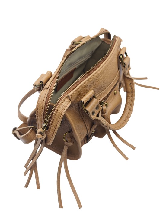 Soleil Chic Petit Sac Cuir Daisy Mocha Graine