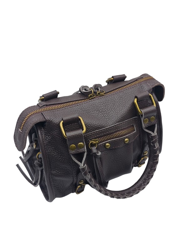 Soleil Chic Petit Sac Cuir Daisy Choco Graine