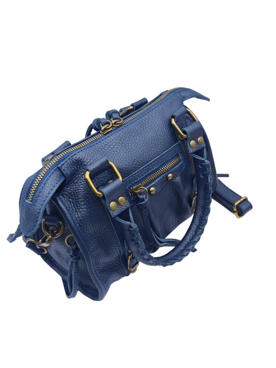 Soleil Chic Petit Sac Cuir Daisy Bleu Graine