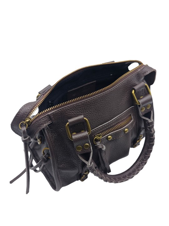 Soleil Chic Petit Sac Cuir Daisy Choco Graine