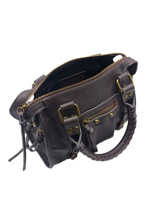 Soleil Chic Petit Sac Cuir Daisy Choco Graine