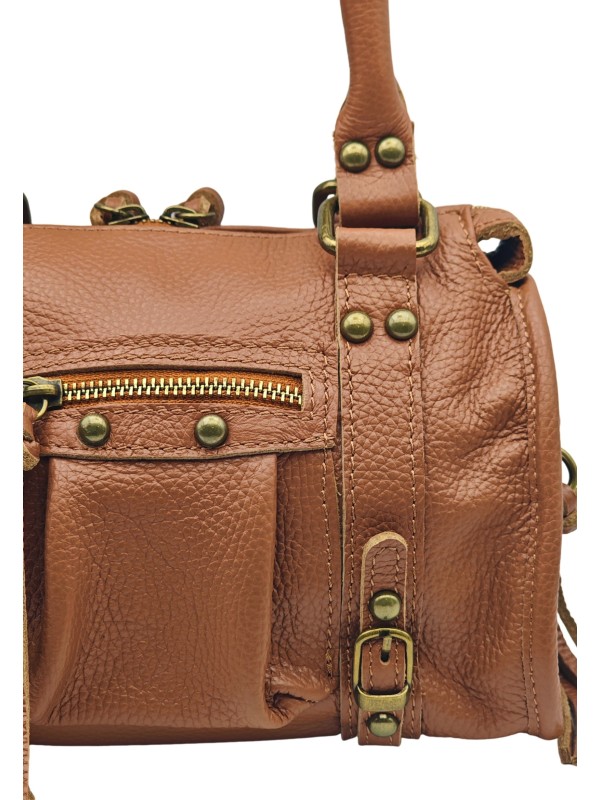 Soleil Chic Petit Sac Cuir Daisy Camel Graine