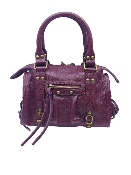 Soleil Chic Petit Sac Cuir Daisy Prune Graine
