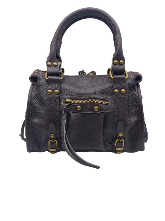 Soleil Chic Petit Sac Cuir Daisy Choco Graine