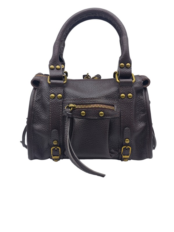 Soleil Chic Petit Sac Cuir Daisy Choco Graine
