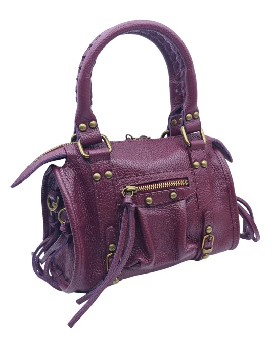 Soleil Chic Petit Sac Cuir Daisy Prune Graine