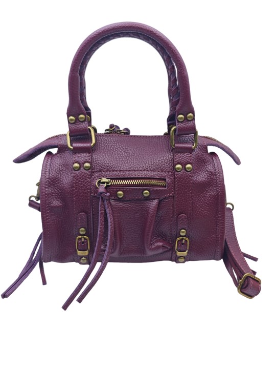 Soleil Chic Petit Sac Cuir Daisy Prune Graine