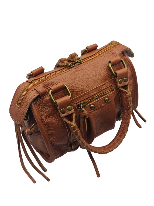 Soleil Chic Petit Sac Cuir Daisy Camel Graine
