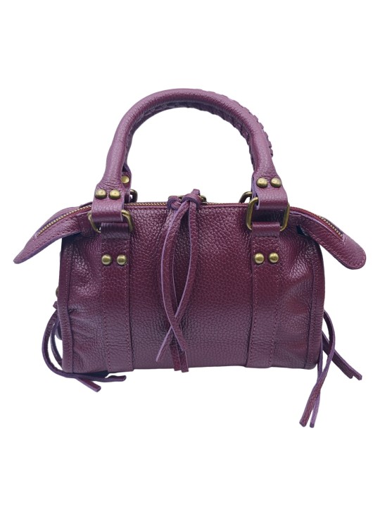 Soleil Chic Petit Sac Cuir Daisy Prune Graine