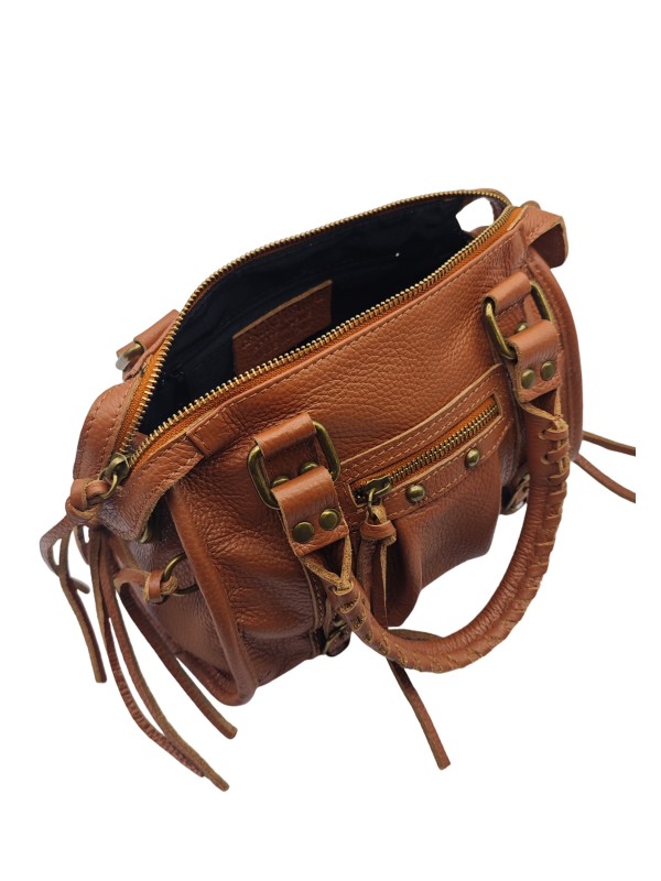 Soleil Chic Petit Sac Cuir Daisy Camel Graine