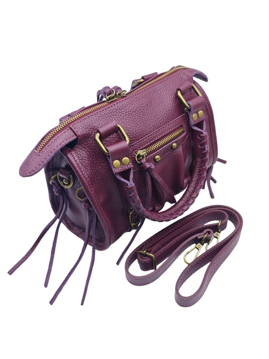Soleil Chic Petit Sac Cuir Daisy Prune Graine
