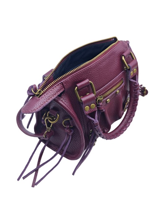 Soleil Chic Petit Sac Cuir Daisy Prune Graine