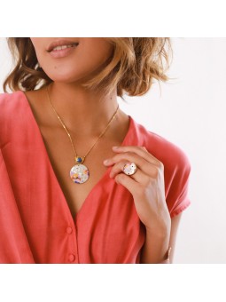 ROSY bague ajustable nacre émaillée Franck Herval