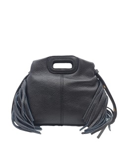 Soleil Chic Pompon Petit Sac à main Noir Graine
