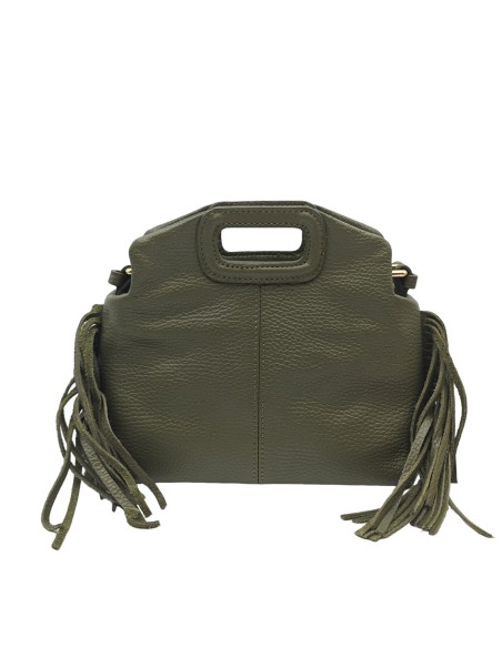 Soleil Chic Pompon Petit Sac à main Kaki Graine