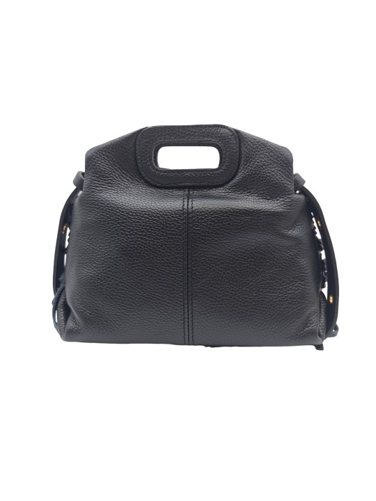 Soleil Chic Pompon Petit Sac à main Noir Graine