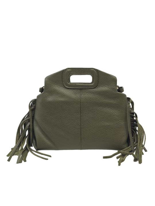 Soleil Chic Pompon Petit Sac à main Kaki Graine