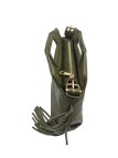 Soleil Chic Pompon Petit Sac à main Kaki Graine