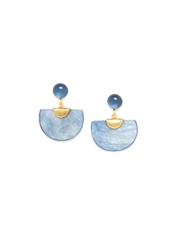 GWEN boucles d\'oreilles poussoir top boule bleu Franck Herval