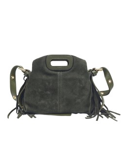 Soleil Chic Pompon Petit Sac à main Kaki Nubuck
