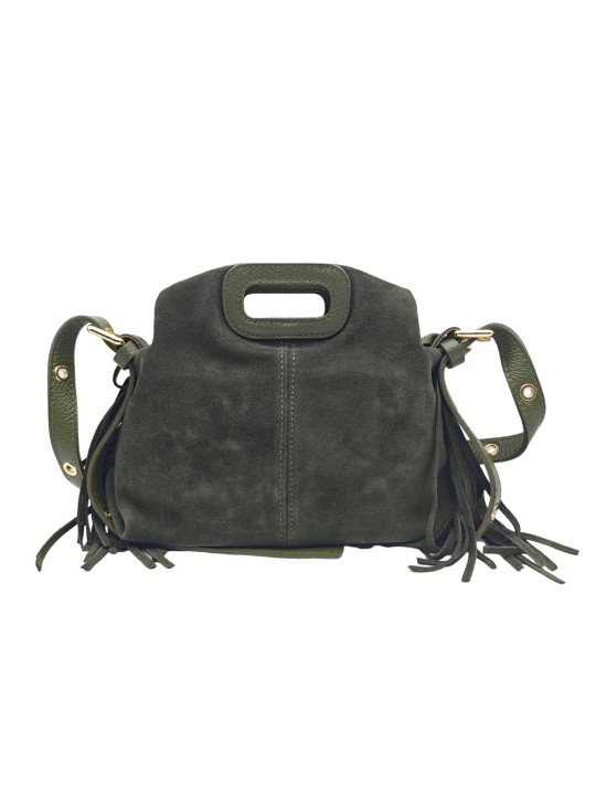 Soleil Chic Pompon Petit Sac à main Kaki Nubuck
