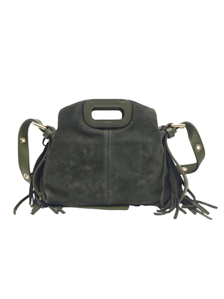 Soleil Chic Pompon Petit Sac à main Kaki Nubuck