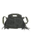 Soleil Chic Pompon Petit Sac à main Kaki Nubuck