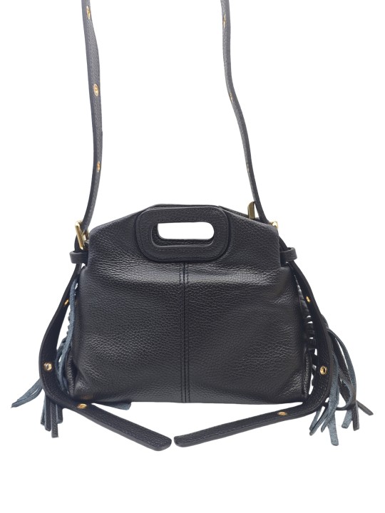 Soleil Chic Pompon Petit Sac à main Noir Graine