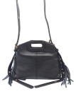 Soleil Chic Pompon Petit Sac à main Noir Graine