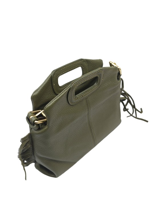 Soleil Chic Pompon Petit Sac à main Kaki Graine