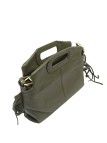 Soleil Chic Pompon Petit Sac à main Kaki Graine