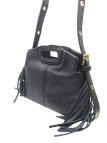 Soleil Chic Pompon Petit Sac à main Noir Graine