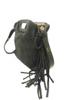 Soleil Chic Pompon Petit Sac à main Kaki Nubuck