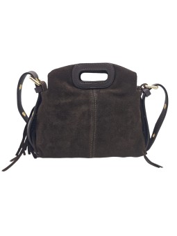 Soleil Chic Pompon Petit Sac à main Choco Nubuck