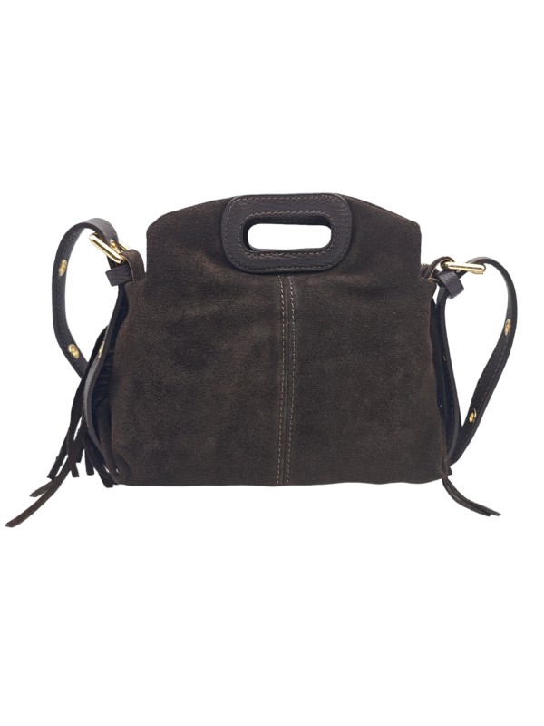 Soleil Chic Pompon Petit Sac à main Choco Nubuck