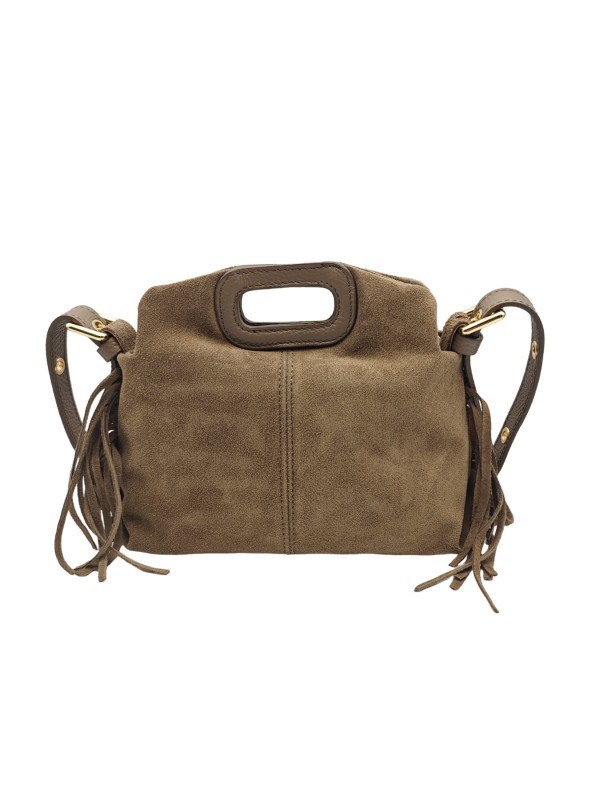 Soleil Chic Pompon Petit Sac à main Taupe Nubuck