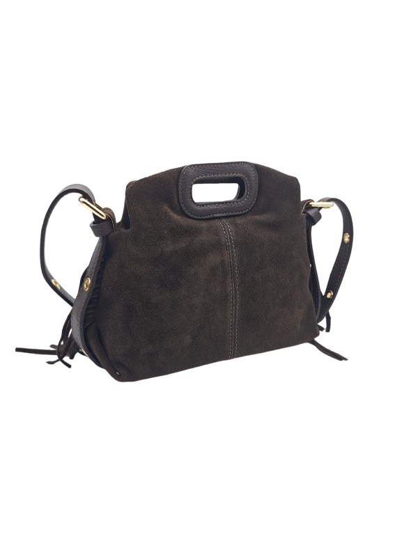Soleil Chic Pompon Petit Sac à main Choco Nubuck