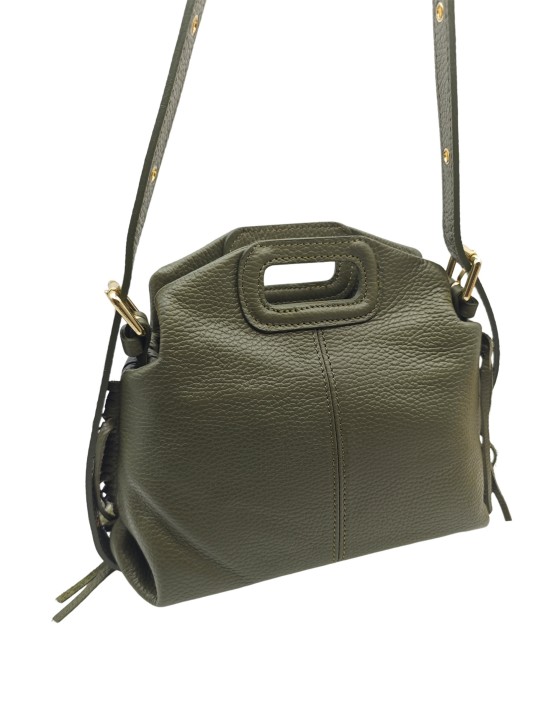 Soleil Chic Pompon Petit Sac à main Kaki Graine