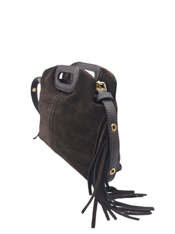 Soleil Chic Pompon Petit Sac à main Choco Nubuck