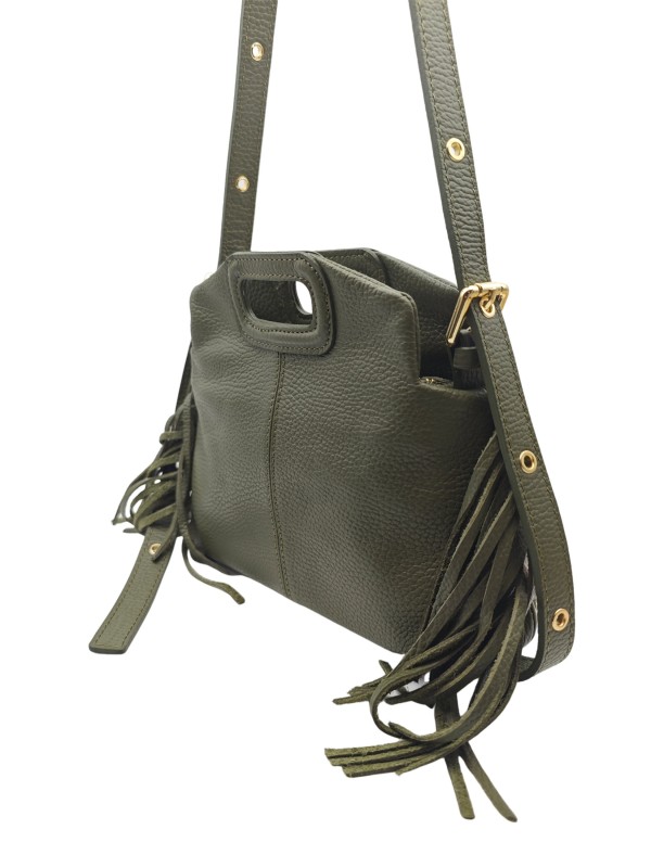 Soleil Chic Pompon Petit Sac à main Kaki Graine