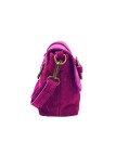 Soleil Chic Sac bandouliere cuir Anneau Besace Nubuck Fuchsia