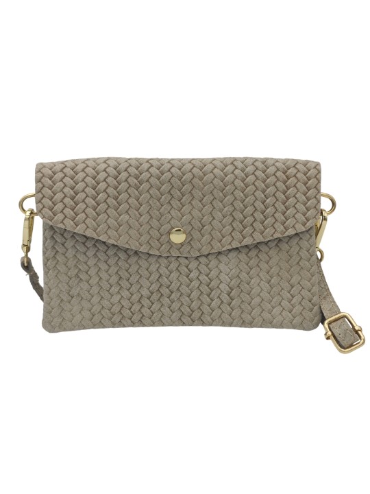 Soleil Chic Pochette bandoulière cuir Camomille Tresse Beige