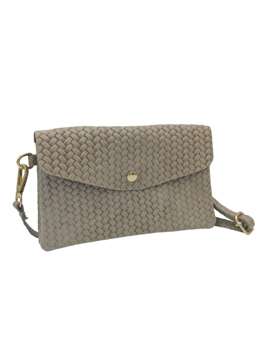 Soleil Chic Pochette bandoulière cuir Camomille Tresse Beige