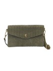 Soleil Chic Pochette bandoulière cuir Camomille Tresse Kaki
