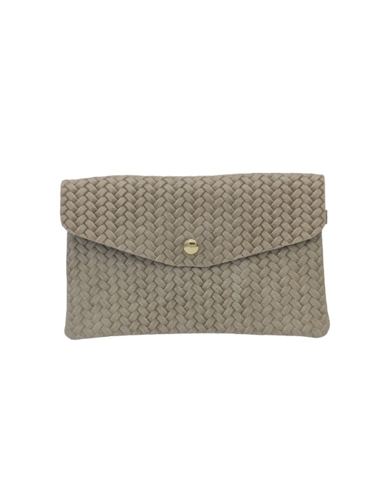Soleil Chic Pochette bandoulière cuir Camomille Tresse Beige