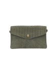 Soleil Chic Pochette bandoulière cuir Camomille Tresse Kaki