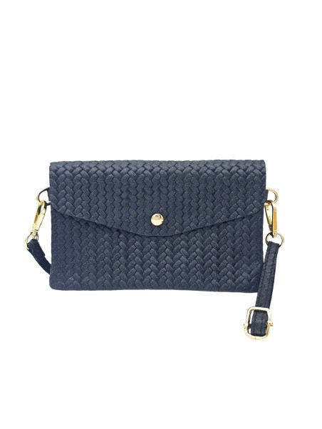 Soleil Chic Pochette bandoulière cuir Camomille Tresse Noir