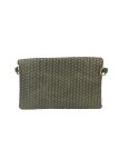 Soleil Chic Pochette bandoulière cuir Camomille Tresse Kaki