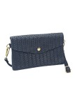 Soleil Chic Pochette bandoulière cuir Camomille Tresse Noir