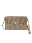Soleil Chic Pochette bandoulière cuir Camomille Tresse Taupe